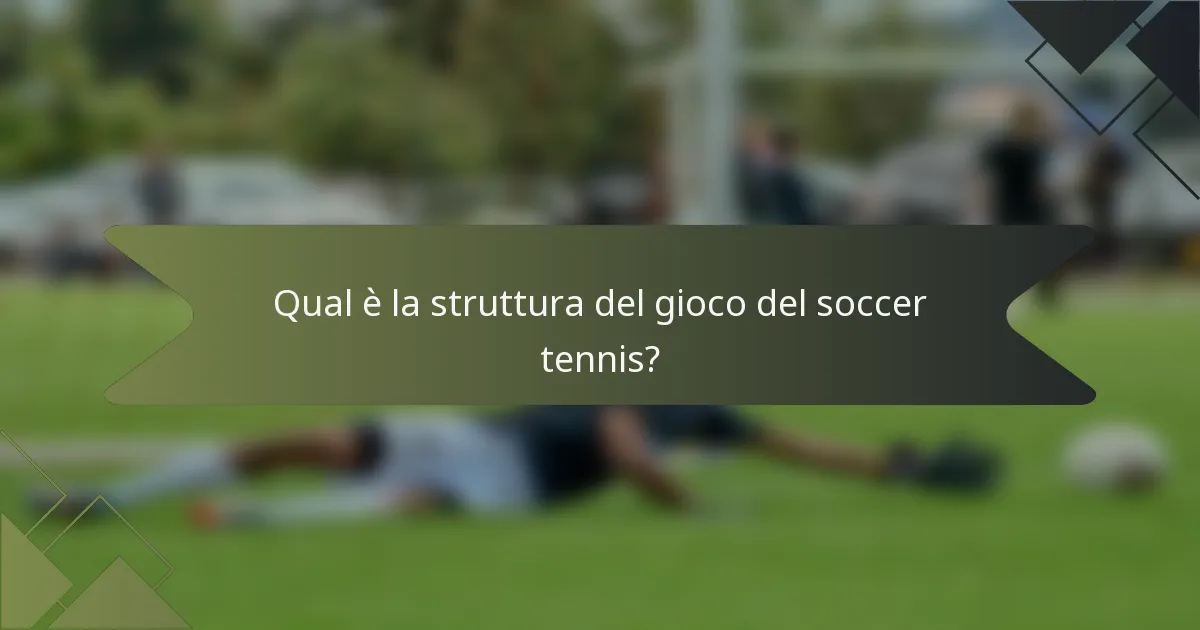 Qual è la struttura del gioco del soccer tennis?