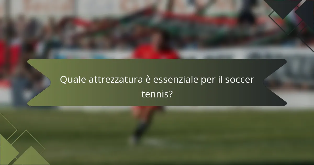 Quale attrezzatura è essenziale per il soccer tennis?