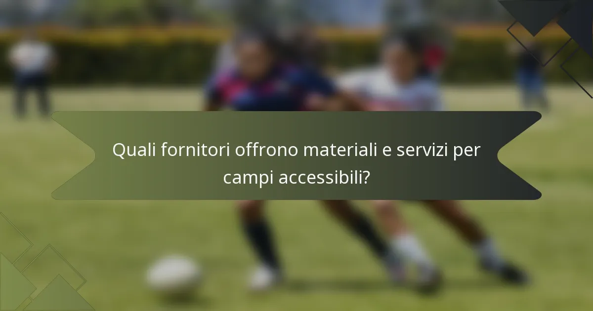 Quali fornitori offrono materiali e servizi per campi accessibili?