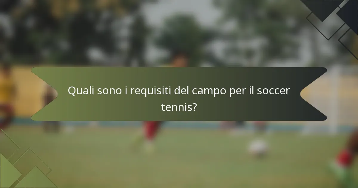 Quali sono i requisiti del campo per il soccer tennis?
