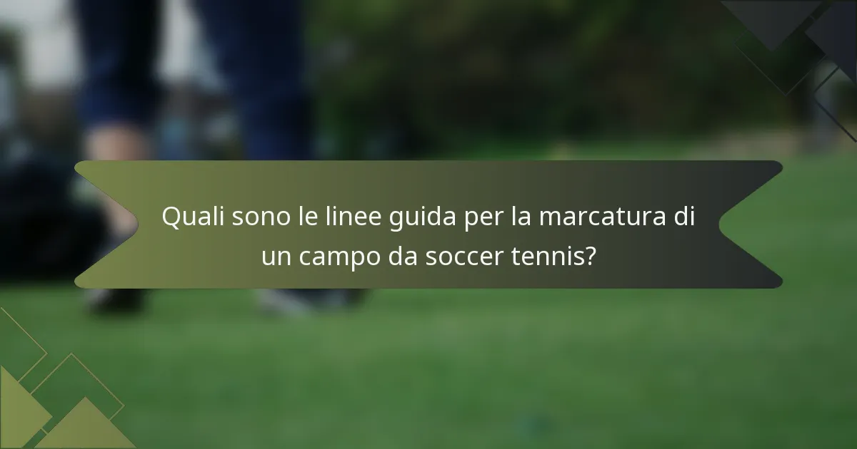 Quali sono le linee guida per la marcatura di un campo da soccer tennis?